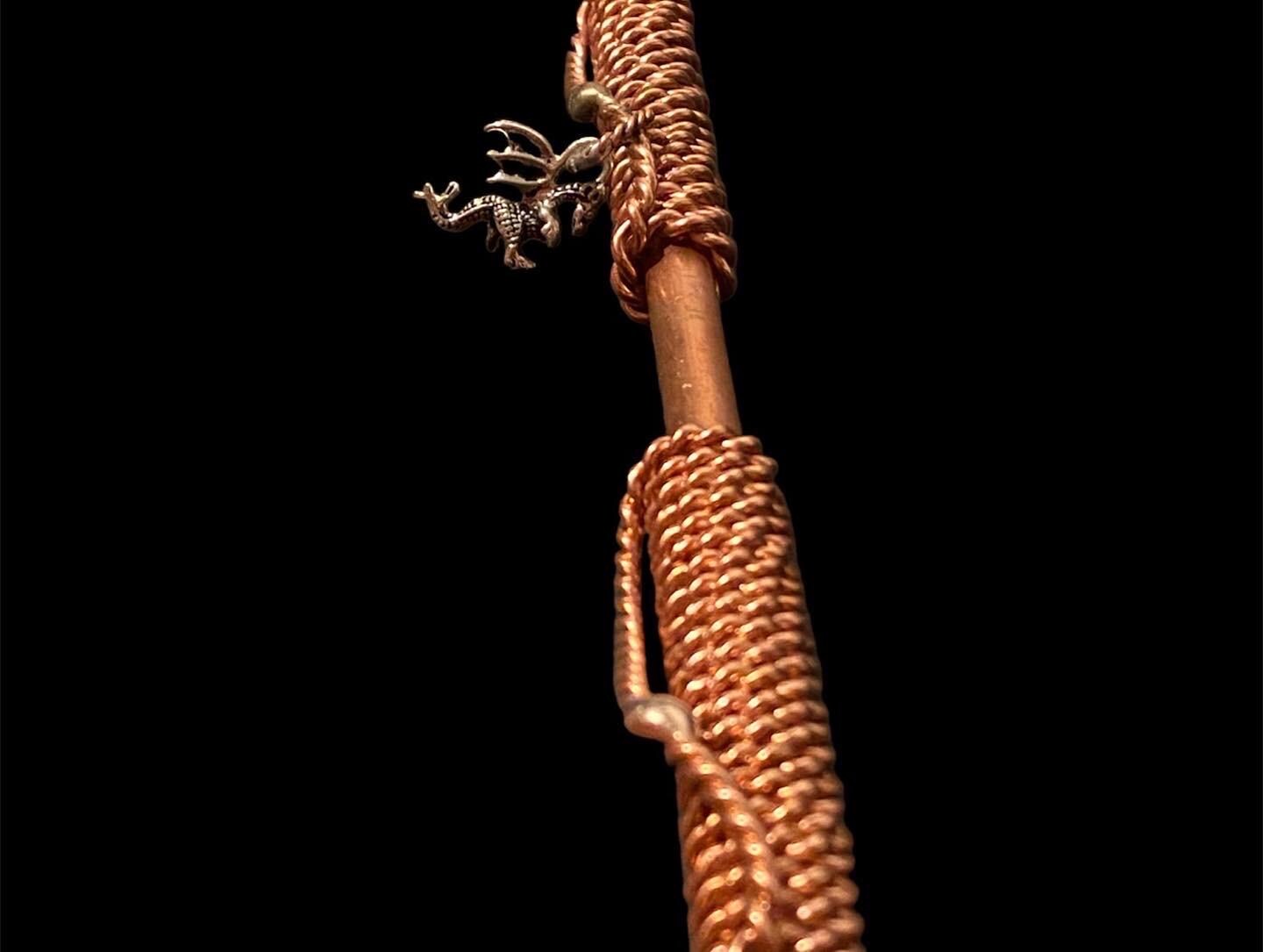 Triple Acuvac healing wand - copper wand crystal reiki