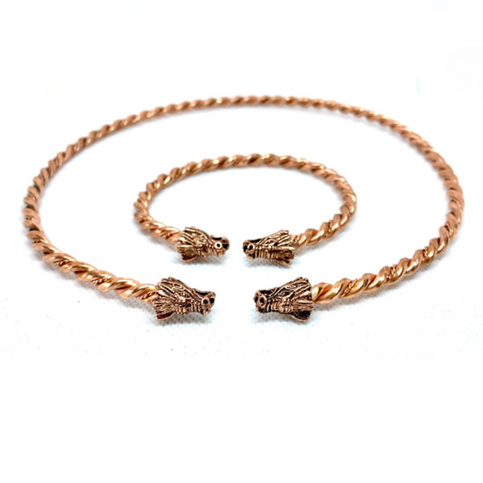 Dragon Neck and Arm Torc Set, Tensor Rings,