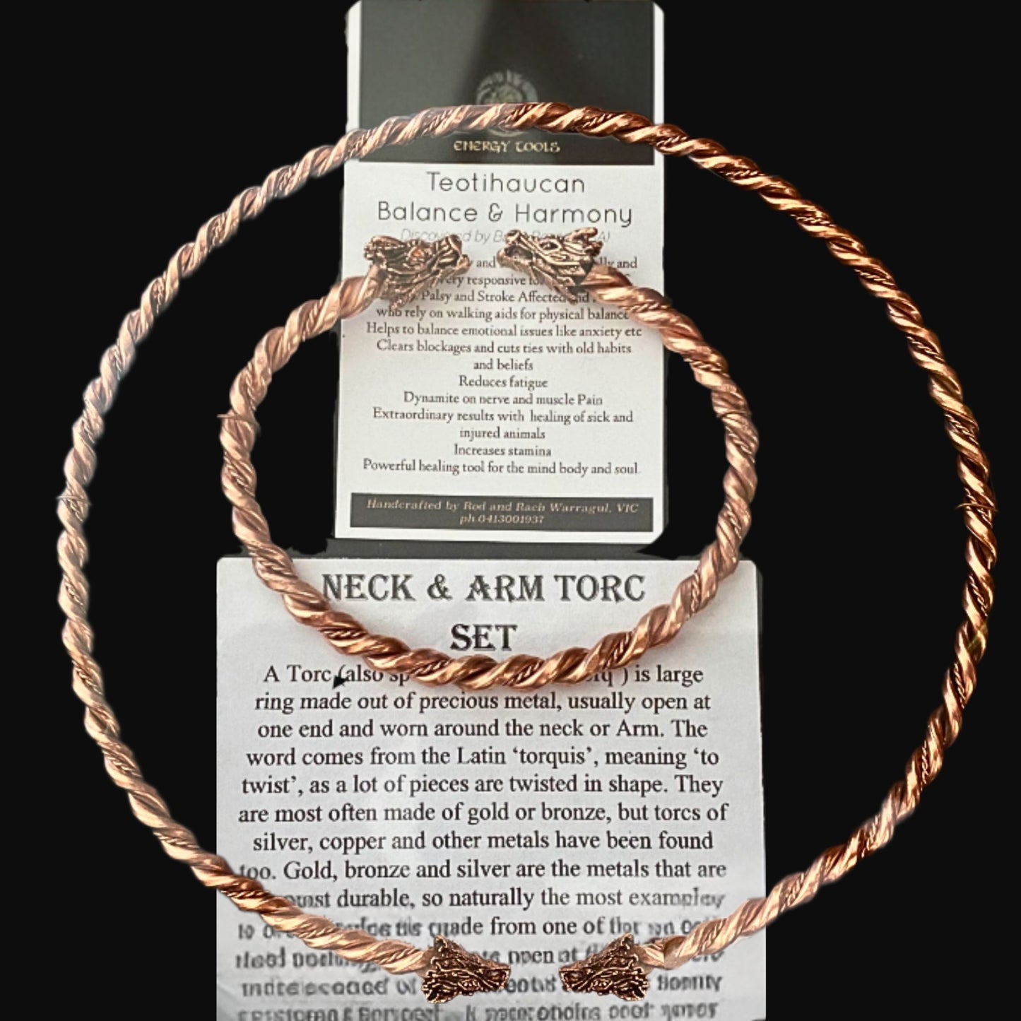 Dragon Neck and Arm Torc Set, Tensor Rings,