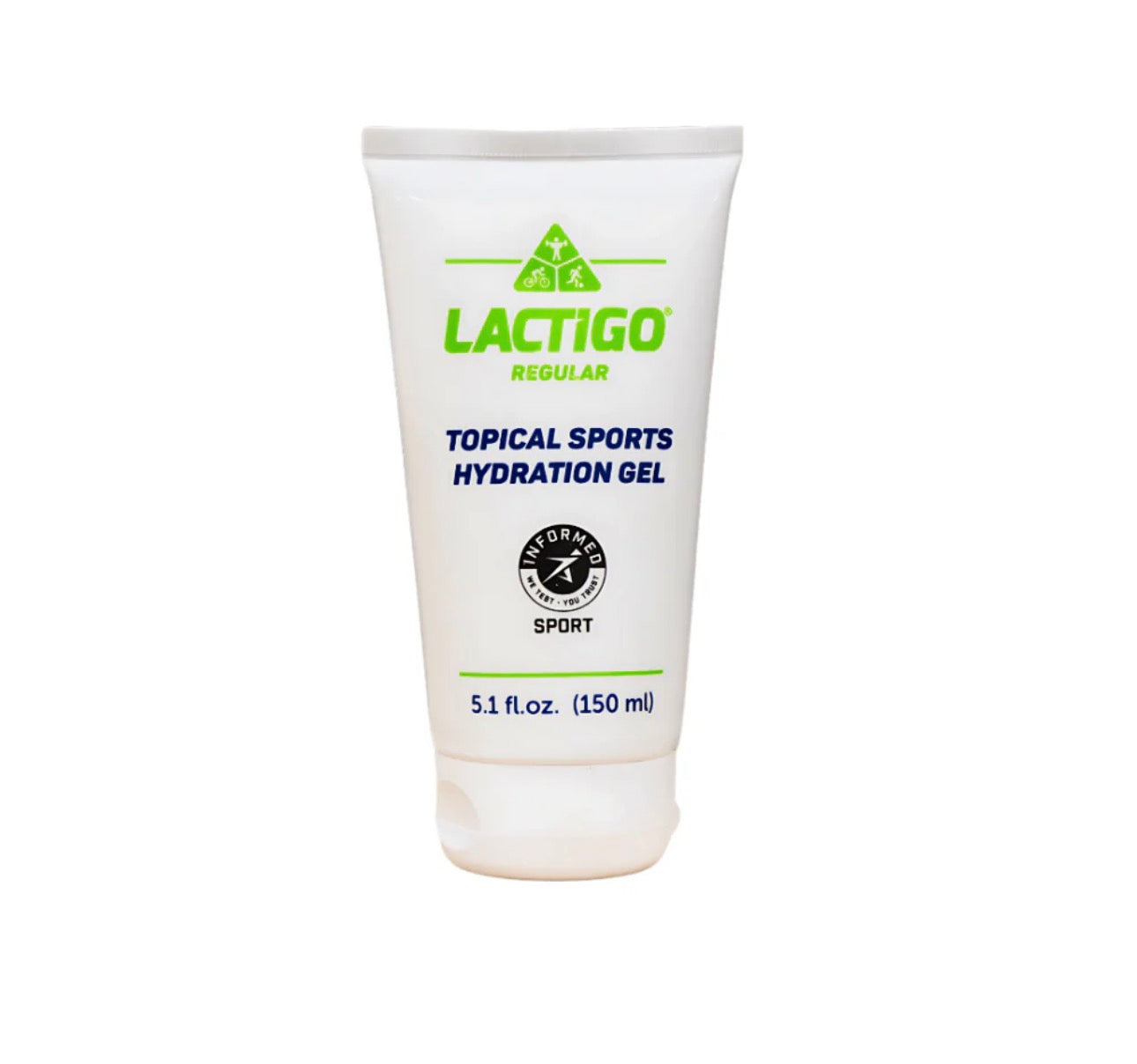Lactigo topical sports hydration gel tube on a white background