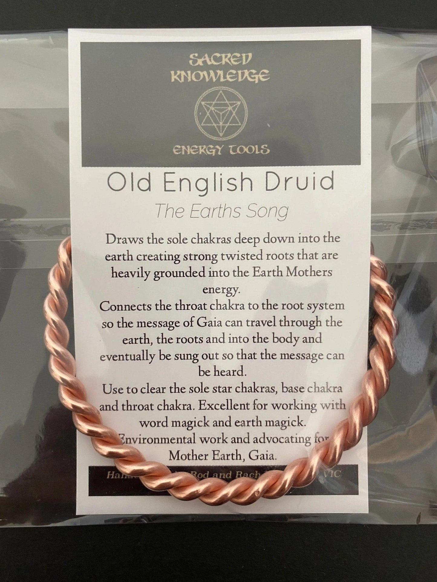 Old English Duid copper bangle