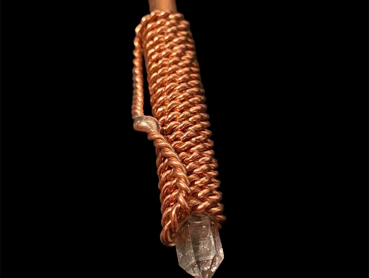 Triple Acuvac healing wand - copper wand crystal reiki