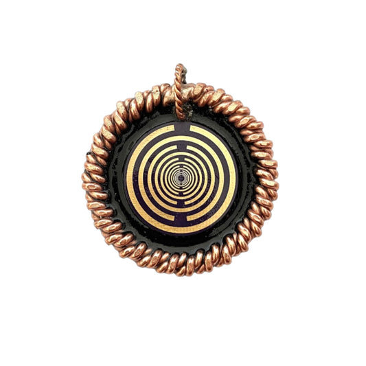 black and gold disc, MWO Tensor Pendant, tensors rings