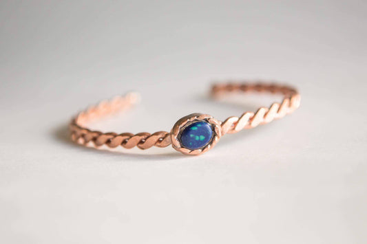 Tensor Ring The Labyrinth Cubit Healing Tool Bracelet with Azurite Copper 