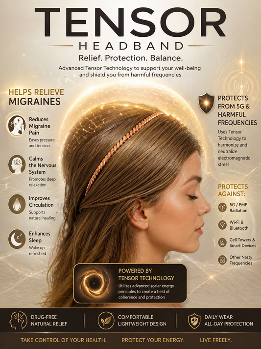 Tensor headband with a woman wearing it, highlighting its benefits and features.