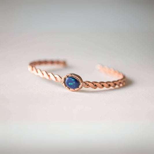 Tensor Ring The Labyrinth Cubit Healing Tool Bracelet with Azurite Copper 